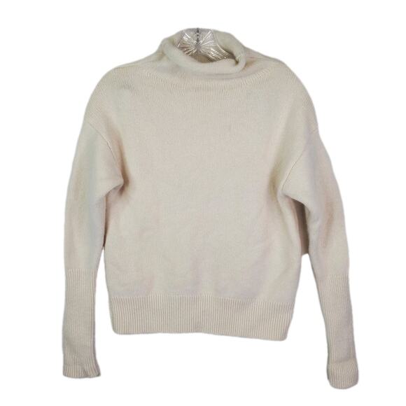Wilfred Aritzia 100% Cashmere Sweater Ivory Turtleneck Roll Neck Womens Sz Small - Picture 1 of 9
